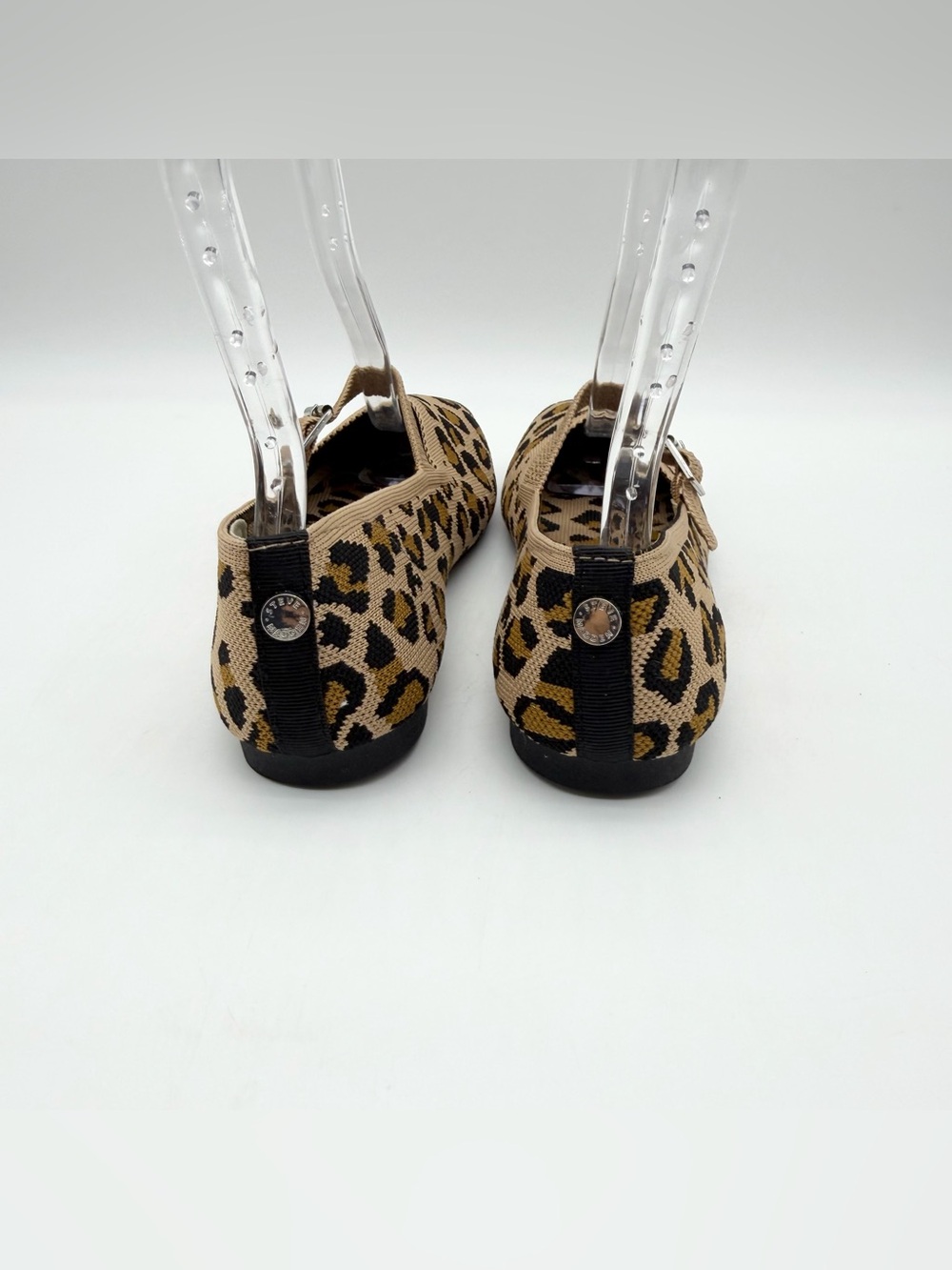 Steve Madden Richmond Animal Print Knit Mary Jane Flats Brown/Black Size 9.5 - Picture 5 of 8